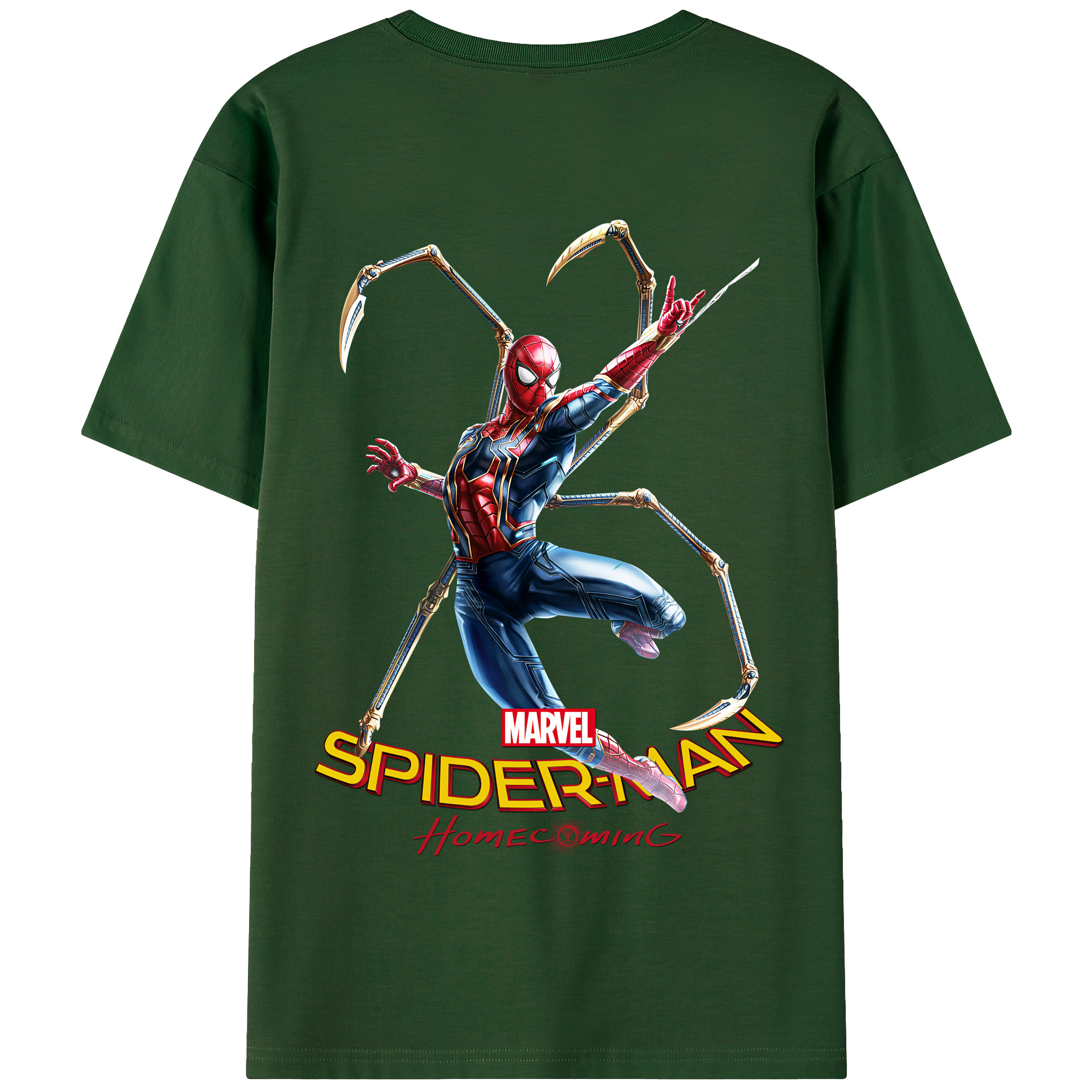 （画像用） Spider Man スパイダーマン 綿100％半袖Tシャツ（背面プリント）